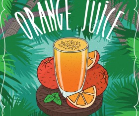 Fresh orange juice poster vector