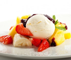 Fruit Chocolate Ice Cream Stock Photo