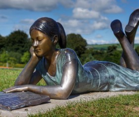 Girl bronze like Stock Photo