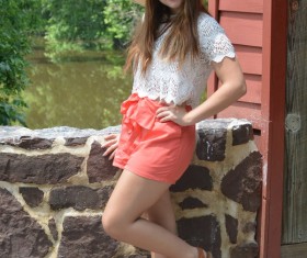 Girl with straw hat Stock Photo
