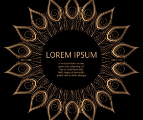 Glden peacock frame vector material 02