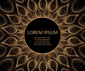 Glden peacock frame vector material 03