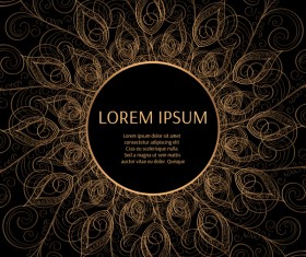 Glden peacock frame vector material 04