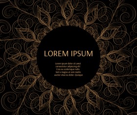 Glden peacock frame vector material 05