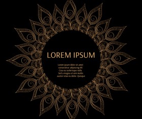 Glden peacock frame vector material 06