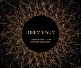 Glden peacock frame vector material 07