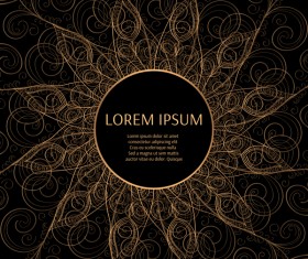 Glden peacock frame vector material 08