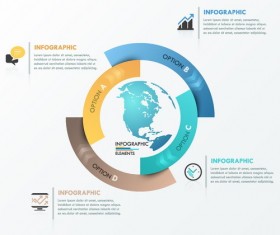 Globe infographic vector template 02
