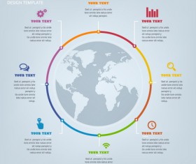 Globe infographic vector template 03