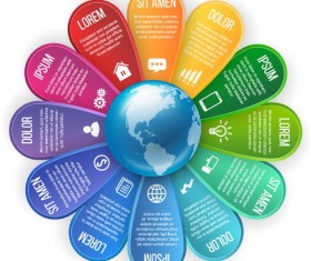 Globe infographic vector template 04