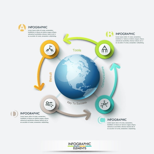 Globe infographic vector template 05