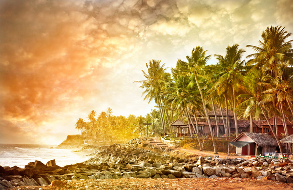 Goa island beach beautiful landscape Stock Photo 03