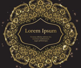 Golden mandala background design vector 13