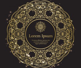 Golden mandala background design vector 14