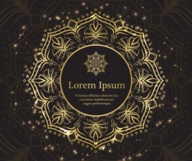 Golden mandala ornate background vectors 02