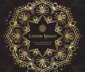 Golden mandala ornate background vectors 03
