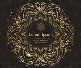 Golden mandala ornate background vectors 04