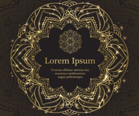 Golden mandala ornate background vectors 05