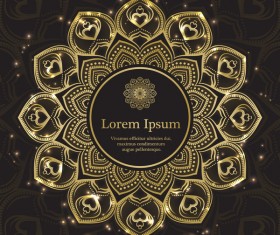 Golden mandala ornate background vectors 07