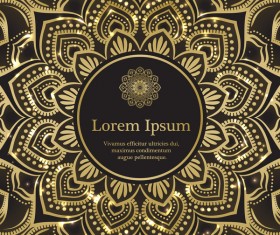 Golden mandala ornate background vectors 08