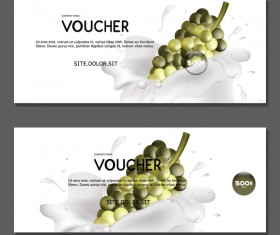 Grape voucher template vector 01