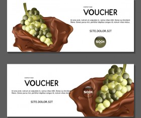 Grape voucher template vector 02