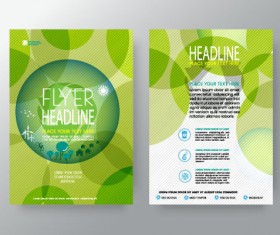 Green abstract flyer template vector