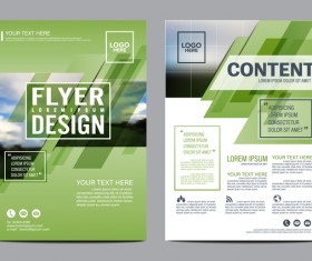 Green flyer cover vector design