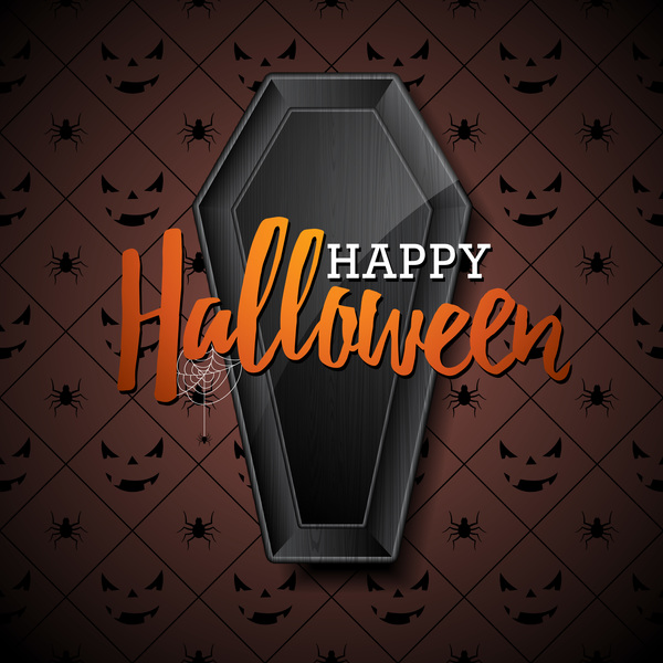 Halloween background with seamless pattern vector