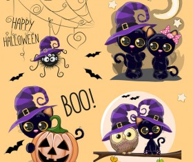 Halloween cartoon cute animal vector