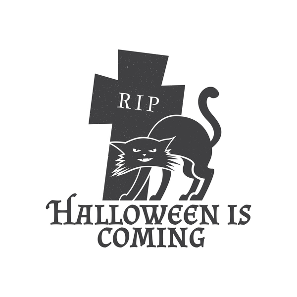 Halloween coming background with cat vector