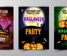 Halloween flyer and cover brochure template vector 02
