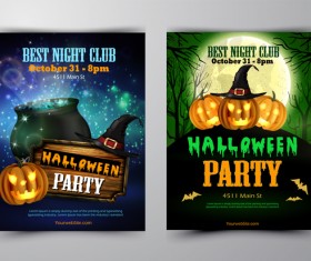 Halloween flyer and cover brochure template vector 04