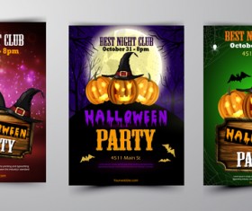 Halloween flyer and cover brochure template vector 07