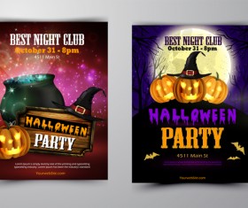 Halloween flyer and cover brochure template vector 08