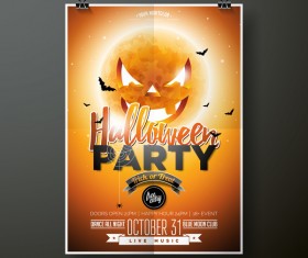 Halloween flyer with poster cover template vector 01