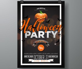 Halloween flyer with poster cover template vector 02