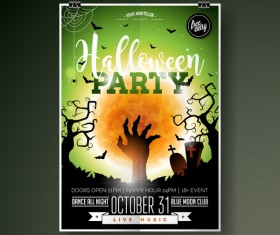 Halloween flyer with poster cover template vector 05