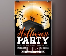 Halloween flyer with poster cover template vector 06