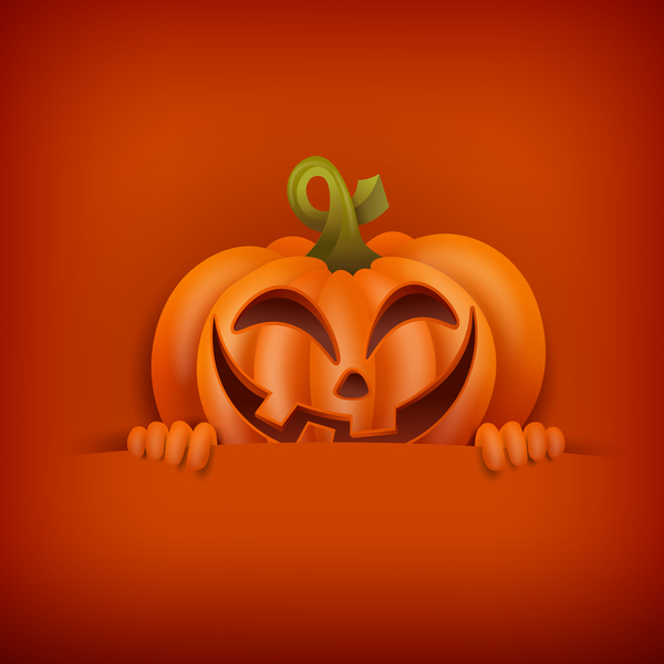 Halloween funny pumpkin design vectors 01
