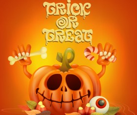 Halloween funny pumpkin design vectors 06