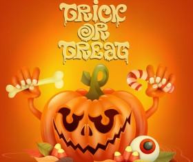 Halloween funny pumpkin design vectors 07