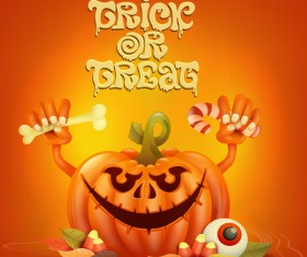 Halloween funny pumpkin design vectors 08