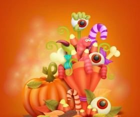 Halloween funny pumpkin design vectors 10