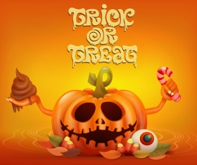 Halloween funny pumpkin design vectors 11