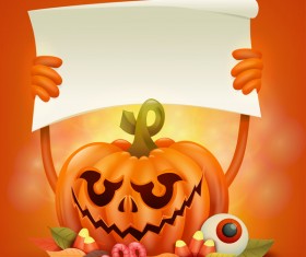 Halloween funny pumpkin design vectors 14
