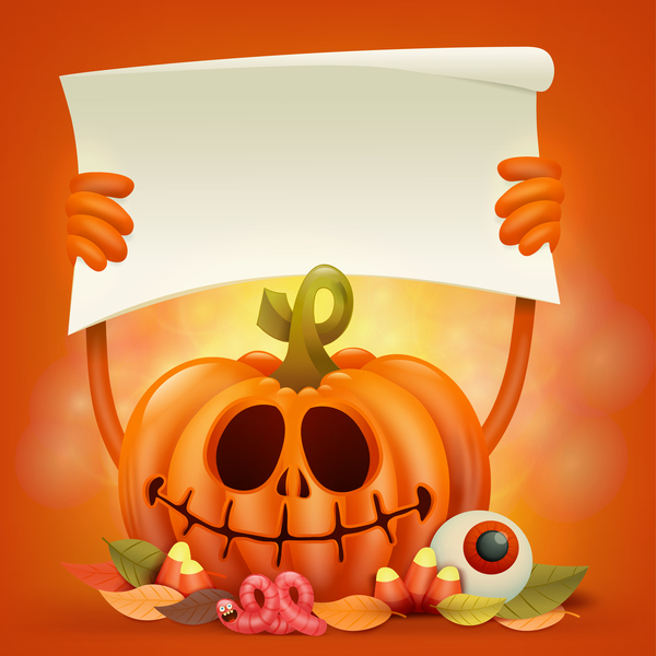 Halloween funny pumpkin design vectors 15