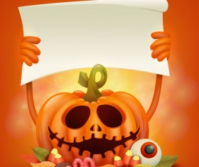 Halloween funny pumpkin design vectors 16