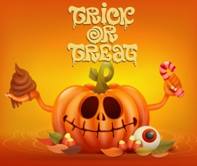 Halloween funny pumpkin design vectors 19