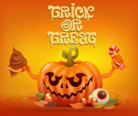 Halloween funny pumpkin design vectors 20